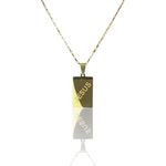 Pingente Placa Jesus Aço Dourado 