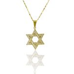 Pingente Estrela Davi Aço Dourado 