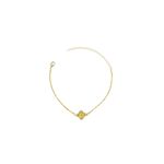Pulseira Trevo Dourado Meio Banhado A Ouro 18K