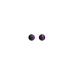 Brinco Diamante Roxo Banhado A Ouro 18K