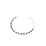 Pulseira Olho Grego Chinês Pequeno Azul Escuro Banhado A Prata 925