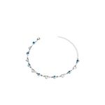 Pulseira Olho Grego Coração Vazado Branco Azul Claro Banhado A Prata 925 