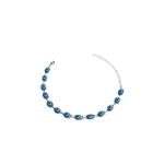 Pulseira Olho Grego Chinês Grande Azul Claro Banhado A Prata 925 