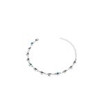 Pulseira Olho Grego Coração Liso Branco Azul Claro Banhado A Prata 925