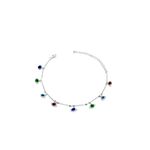 Pulseira Olh Grego Terceiro Colorido Pendurado Palito Banhado A Prata 925