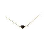 Colar Diamante Preto 46/0.8 Banhado A Ouro 18K