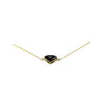 Colar Diamante Preto 46/0.8 Banhado A Ouro 18K
