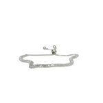 Pulseira Gravatinha Cravejada Zircônia Banhado A Prata 925