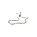 Pulseira Gravatinha Cravejada Zircônia Banhado A Prata 925