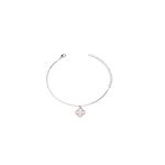 Pulseira Trevo Rosa Pendurado Banhado A Prata 925