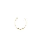 Pulseira Infantil 3 Corações Cristal Banhado a Ouro 18K