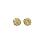 Brinco Botão Textura Banhado. Ouro 18K