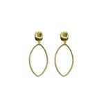 Brinco Oval Base Escoval Banhado A Outo 18K