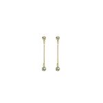 Brinco Palito Duo Strass Banhado A Ouro 18k 