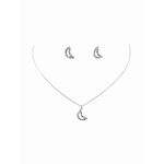 Conjunto Meia Lua Vazado Strass Banhado A Prata 925