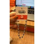 Pulseira Olho Grego Chinês Grande Azul Escuro Banhado A Prata 925