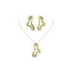 Conjunto Orgânico Vazado Banhado A Ouro 18K