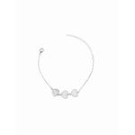 Pulseira Três Corações Resina Branco Banhado A Prata 925