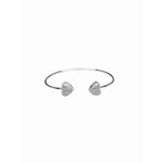 Pulseira Bracelete Dois Corações Cravejado Banhado A Prata 925 