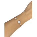 Pulseira Bracelete Trevo Banhado A Prata 925