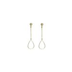 Brinco Palito Gota Vazado Strass Banhado A Ouro 18K