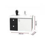 Toucador Cozimax Moara Branco/Preto 0,60