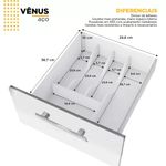 Gabinete Cozimax Venus 3 Gavetas Preto (Pia 120 cm)