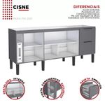 Gabinete de Cozinha Para Pia de 200 em Madeira Cisne 2 Gavetas Cinza - Cozimax