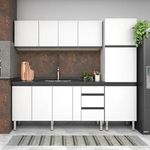 Gabinete de Cozinha para Pia 180 em Aço Gaia 3 Portas Branco - Cozimax