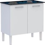Gabinete de Lavanderia Branco em Aço 100x50 cm com Tanque Sintético Preto Venus Cozimax
