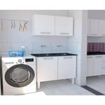 Gabinete de Lavanderia Branco em Aço 100x50 cm com Tanque Sintético Preto Venus Cozimax