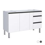 Gabinete de Cozinha para Pia 150 em Aço Gaia 2 Portas Branco - Cozimax