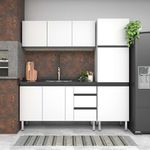 Gabinete de Cozinha para Pia 150 em Aço Gaia 2 Portas Branco - Cozimax