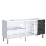 Gabinete de Aço Para Pia 200 Gaia 3 Gavetas Flat Cozimax Preto