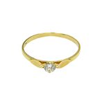 Anel de Ouro 18K Infantil com Zircônia 0.6g 3.4mm