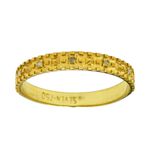 Anel de Ouro Pirâmides Minimalista 1.5g 7 Brilhantes