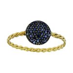 Anel em Ouro 18K com Rubi ou Safira Azul 1.1g 3.8mm