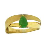 Anel em Ouro 18K 750 de Esmeralda Gota 1,6g 7.0mm