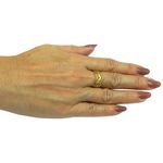 Anel em Ouro 18k 750 V Três em Um Filigrana 2.3g 11mm