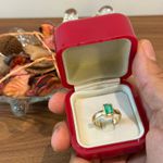 Anel em Ouro 18K de Esmeralda Retangular 8x6mm 5.5g