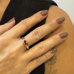 Anel em Ouro 18K de Rubi e Brilhantes 3.0g 6.4mm