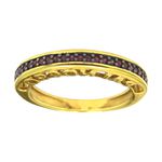 Anel em Ouro 18K Escrito "Pai Nosso" com 25 Rubis 3,7g