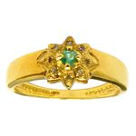Anel em Ouro 18K Esmeralda e Brilhantes 2.5g 7.5mm