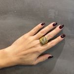 Anel em Ouro 18K Largo Brilhantes Brown 14.5g 22mm