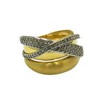 Anel em Ouro 18K Largo com 110 Brilhantes 8,5g 14,5mm