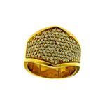 Anel em Ouro 18K Largo com 120 Diamantes 11.0g 17.0mm