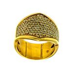 Anel em Ouro 18K Largo com 120 Diamantes 11.0g 17.0mm