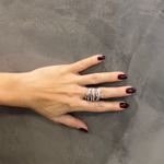 Anel em Ouro Branco 18K com 14 Brilhantes 12,0g 21mm