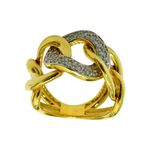 Anel Largo em Ouro 18K com 54 Diamantes 17.0mm 17.5g