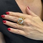 Anel Largo em Ouro 18K com 54 Diamantes 17.0mm 17.5g